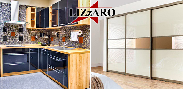 Шкафы-купе, изготовление кухни на заказ, столешницы из искусственного камня и стеллажи от мебельной компании Lizzaro. **Скидка до 50%**