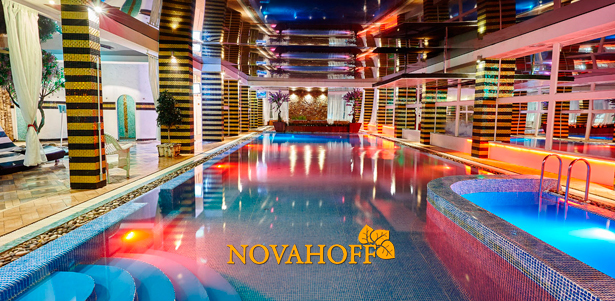 Однодневный гостевой визит для двоих в загородный spa-отель Novahoff: посещение фитнес-клуба, бассейна, бани и spa-программа. **Скидка 71%**