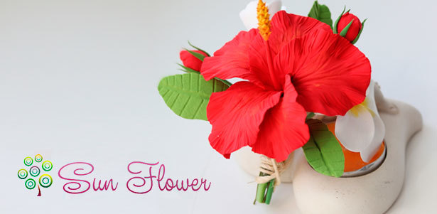 Мастер-классы по лепке из полимерной глины в студии SunFlower: «Роза в колбочке», «Композиция с суккулентами», «Букет с гибискусом» и не только. **Скидка 50%**