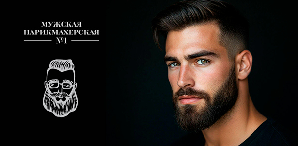 **Скидка 50%** на мужские и детские стрижки, бритье, моделирование бороды, комплексы услуг в барбершопе «МУЖСКАЯ #1»