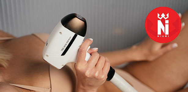 **Скидка до 50%** на лазерную эпиляцию зоны бикини, подмышечных впадин, рук, ног и не только, а также алмазный пилинг и микротоки для лица в сети студий лазерной эпиляции MIAMISTUDIO